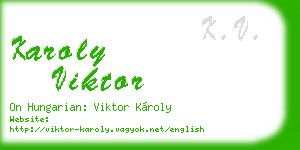 karoly viktor business card
