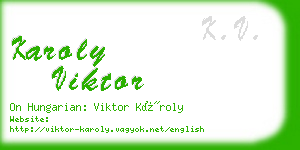 karoly viktor business card